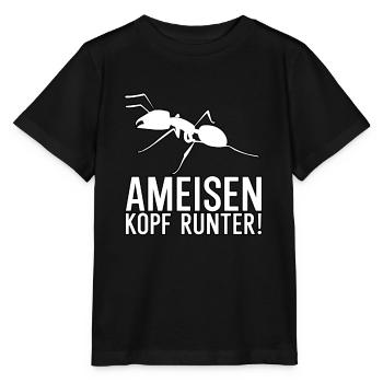 Ameisen Kopf runter - Stanley/Stella Kinder T-Shirt MINI CREATOR  - Schwarz - Vorne - Mikhail (115cm)