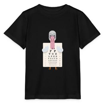 Schwan mit eye chart Augentest - Stanley/Stella Kinder T-Shirt MINI CREATOR  - Schwarz - Vorne - Mikhail (115cm)