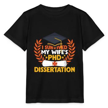 J'ai survécu au doctorat de ma femme - T-shirt bio MINI CREATOR Stanley/Stella Enfant - noir - Devant - Mikhail (115cm)