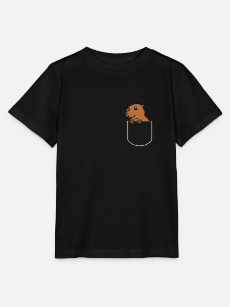 Carpincho en la camiseta de roedores de bolsillo del pecho - Camiseta para niños MINI CREATOR de Stanley/Stella - negro