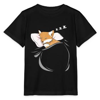 Sleeping and slumbering fox - Stanley/Stella MINI CREATOR Kids’ T-Shirt - black - Front - Mikhail (115cm)