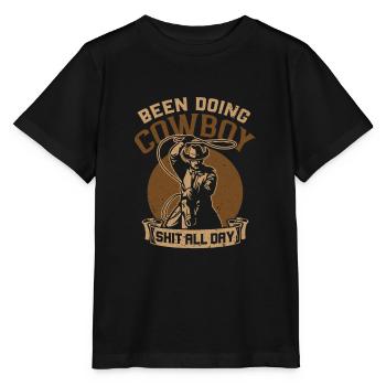 Cowboy Lasso Roping - Stanley/Stella MINI CREATOR Kids’ T-Shirt - black - Front - Mikhail (115cm)