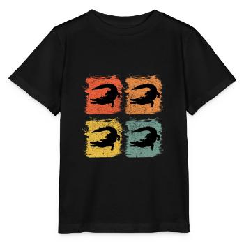 Alligator Retro Pop Art - Stanley/Stella MINI CREATOR Kids’ T-Shirt - black - Front - Mikhail (115cm)