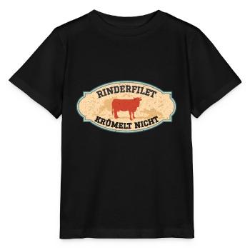Rinderfilet krümelt nicht Fleischfresser Fun - Stanley/Stella Kinder T-Shirt MINI CREATOR  - Schwarz - Vorne - Mikhail (115cm)