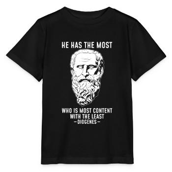 Il a le graphique le plus de citation de philosophie de Diogène - T-shirt bio MINI CREATOR Stanley/Stella Enfant - noir - Devant - Mikhail (115cm)