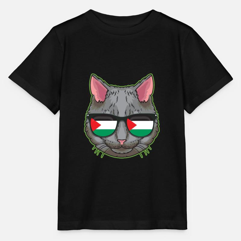 Drapeau Palestine Libre Chat Palestinien de Gaza - T-shirt bio MINI CREATOR Stanley/Stella Enfant - noir