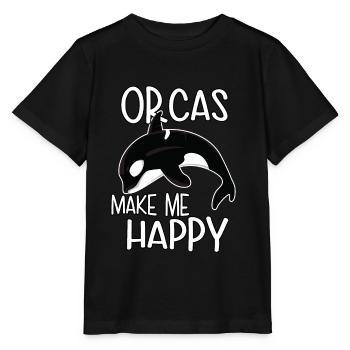 Les orques me rendent heureux. Orque épaulard - T-shirt bio MINI CREATOR Stanley/Stella Enfant - noir - Devant - Mikhail (115cm)