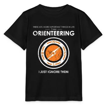 Mehr Wichtige Dinge Kompass Orientierungslauf Drucken - Stanley/Stella Kinder T-Shirt MINI CREATOR  - Schwarz - Vorne - Mikhail (115cm)