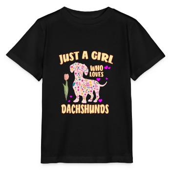 Une seule fille qui aime les teckels - Dachshund Mistress - T-shirt bio MINI CREATOR Stanley/Stella Enfant - noir - Devant - Mikhail (115cm)