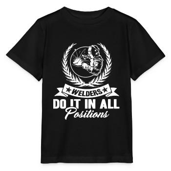 Les soudeurs font tout dans toutes les positions - T-shirt bio MINI CREATOR Stanley/Stella Enfant - noir - Devant - Mikhail (115cm)
