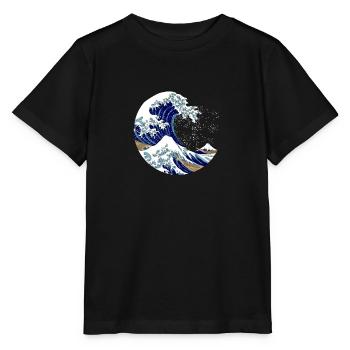 La grande vague au large de Kanagawa Crescent Kleis - T-shirt bio MINI CREATOR Stanley/Stella Enfant - noir - Devant - Mikhail (115cm)