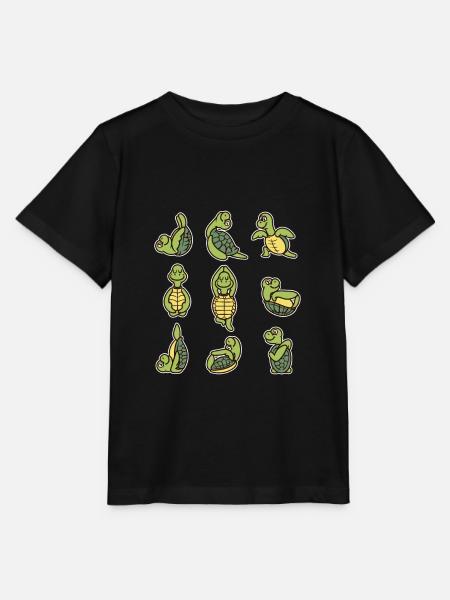 Süße Yoga Schildkröte Meerestier Zoo Liebhaber - Stanley/Stella Kinder T-Shirt MINI CREATOR  - Schwarz