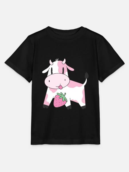 Strawberry Cow - Stanley/Stella Kinder T-Shirt MINI CREATOR - Schwarz