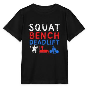 POWERLIFTING: Squat Bench - Stanley/Stella Kinder T-Shirt MINI CREATOR  - Schwarz - Vorne - Mikhail (115cm)