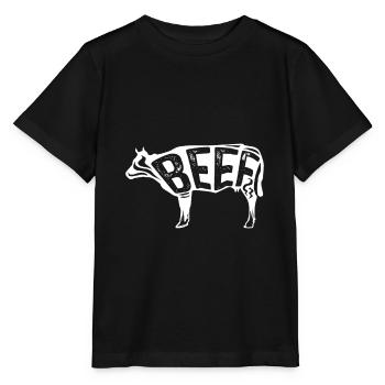 Steak de bœuf - T-shirt bio MINI CREATOR Stanley/Stella Enfant - noir - Devant - Mikhail (115cm)
