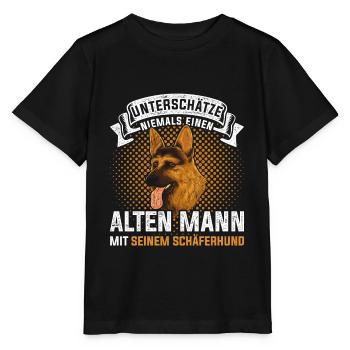 Deutscher Schäferhund Tierliebhaber - Stanley/Stella Kinder T-Shirt MINI CREATOR  - Schwarz - Vorne - Mikhail (115cm)