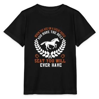 Cavalier disant cadeau amoureux des chevaux - T-shirt bio MINI CREATOR Stanley/Stella Enfant - noir - Devant - Mikhail (115cm)