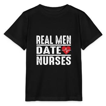 Real Men Date Nurses - Stanley/Stella Kinder T-Shirt MINI CREATOR  - Schwarz - Vorne - Mikhail (115cm)