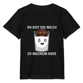 Du bist die Milch zu meinem Keks - Stanley/Stella Kinder T-Shirt MINI CREATOR  - Schwarz - Vorne - Mikhail (115cm)