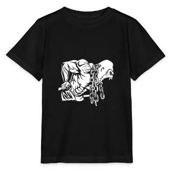 Ketten-Gorilla – Keine Grenzen - Stanley/Stella Kinder T-Shirt MINI CREATOR  - Schwarz - Vorne - Mikhail (115cm)