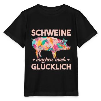 Schwein Landeier - Stanley/Stella Kinder T-Shirt MINI CREATOR  - Schwarz - Vorne - Mikhail (115cm)