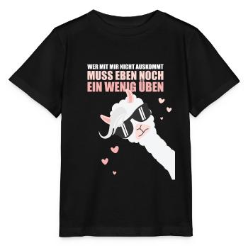 Lama: Wer mit mir nicht auskommt, muss noch üben - Stanley/Stella Kinder T-Shirt MINI CREATOR  - Schwarz - Vorne - Mikhail (115cm)