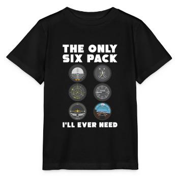 The only Sixpack i will ever need Cockpit Pilot - Stanley/Stella Kinder T-Shirt MINI CREATOR  - Schwarz - Vorne - Mikhail (115cm)