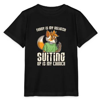 Furry Fandom Furries Fursona - Stanley/Stella MINI CREATOR Kids’ T-Shirt - black - Front - Mikhail (115cm)