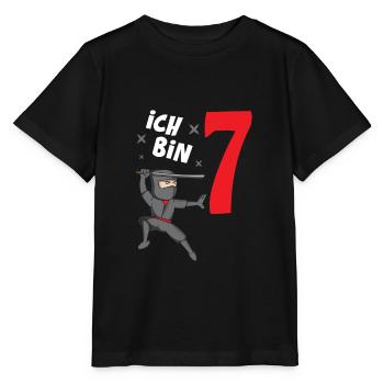Kinder Geschenk 7. Geburtstag 7 Jahre Jungen - Stanley/Stella Kinder T-Shirt MINI CREATOR  - Schwarz - Vorne - Mikhail (115cm)
