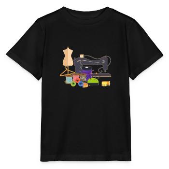 Handmade sewing utensils - Stanley/Stella MINI CREATOR Kids’ T-Shirt - black - Front - Mikhail (115cm)