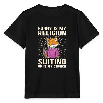 Furry Fandom Furries Fursona - Stanley/Stella MINI CREATOR Kids’ T-Shirt - black - Front - Mikhail (115cm)