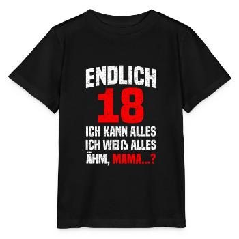Endlich 18 - 18. Geburtstag - Stanley/Stella Kinder T-Shirt MINI CREATOR  - Schwarz - Vorne - Mikhail (115cm)