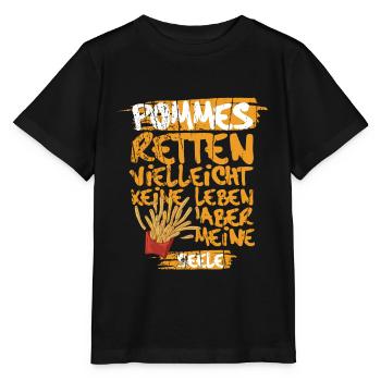 Junk Food Lustige Sprüche Pommes - Stanley/Stella Kinder T-Shirt MINI CREATOR  - Schwarz - Vorne - Mikhail (115cm)