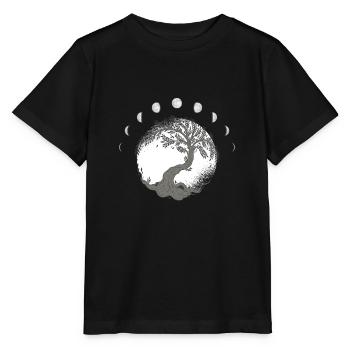World Ash Yggdrasil Tree of Life Moon Sign - Stanley/Stella MINI CREATOR Kids’ T-Shirt - black - Front - Mikhail (115cm)