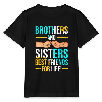 Frère soeur jumeaux frères et sœurs - T-shirt bio MINI CREATOR Stanley/Stella Enfant - noir - Devant - Mikhail (115cm)