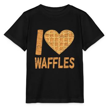 Waffelfrühstück Lieblingslebensmittel Geschenkidee - Stanley/Stella Kinder T-Shirt MINI CREATOR  - Schwarz - Vorne - Mikhail (115cm)