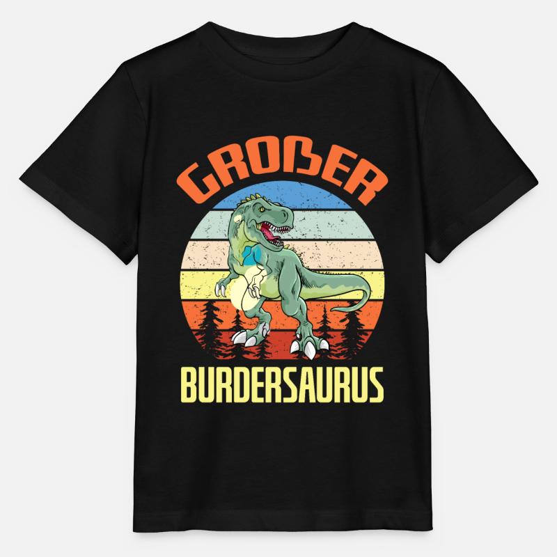 Großer Burdersaurus Dino Bruder Geschwister Spruch - Stanley/Stella Kinder T-Shirt MINI CREATOR  - Schwarz