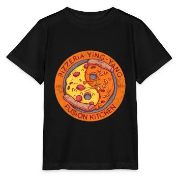 Pizzeria Pizza Ying Yang Fusion Kitchen - T-shirt bio MINI CREATOR Stanley/Stella Enfant - noir - Devant - Mikhail (115cm)