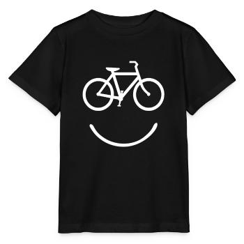 Funny bike riding face biker gift idea - Stanley/Stella MINI CREATOR Kids’ T-Shirt - black - Front - Mikhail (115cm)
