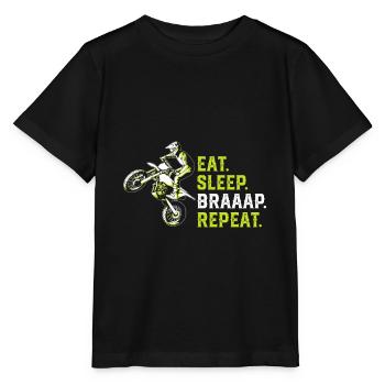 Eat Sleep Braap Répéter - T-shirt bio MINI CREATOR Stanley/Stella Enfant - noir - Devant - Mikhail (115cm)
