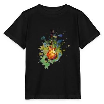 Gitarre Elektrogitarre Gitarrist - Stanley/Stella Kinder T-Shirt MINI CREATOR  - Schwarz - Vorne - Mikhail (115cm)