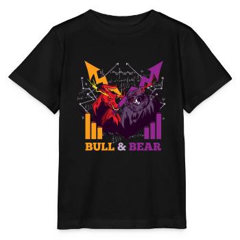 Bull & Bear Bull Market Stocks Exchange Stock Market - Stanley/Stella MINI CREATOR Kids’ T-Shirt - black - Front - Mikhail (115cm)