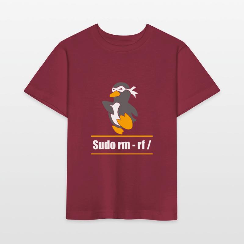 Tux Linux Pinguin Sudo Rm Rf Computerfreak Hacker Stanley/Stella Kinder T-Shirt MINI CREATOR 