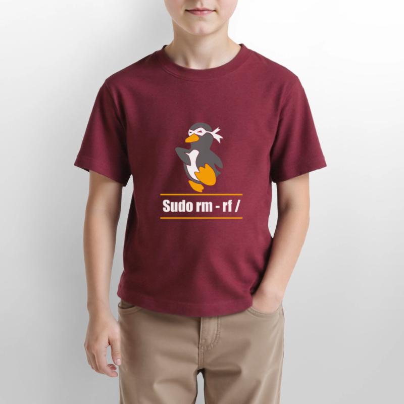 Tux Linux Pinguin Sudo Rm Rf Computerfreak Hacker Stanley/Stella Kinder T-Shirt MINI CREATOR 