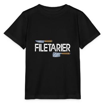 Filetarier Fleischfresser Rinderfilet Koch Griller - Stanley/Stella Kinder T-Shirt MINI CREATOR  - Schwarz - Vorne - Mikhail (115cm)
