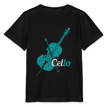 Cello orchestra cellist - Stanley/Stella MINI CREATOR Kids’ T-Shirt - black - Front - Mikhail (115cm)