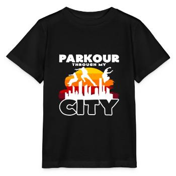 Parkour durch meine urbane Stadt Streetstyle - Stanley/Stella Kinder T-Shirt MINI CREATOR  - Schwarz - Vorne - Mikhail (115cm)