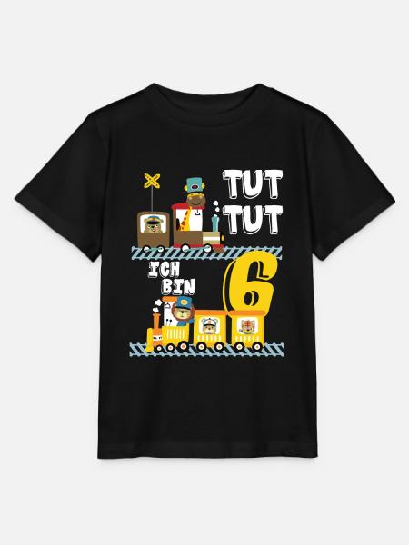 Kinder 6.Geburtstag Eisenbahn Zug 6 Jahre Geschenk - Stanley/Stella Kinder T-Shirt MINI CREATOR - Schwarz
