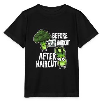 Fun Vorher Und Nach Dem Haarschnitt Geschenkidee - Stanley/Stella Kinder T-Shirt MINI CREATOR  - Schwarz - Vorne - Mikhail (115cm)