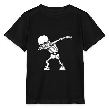 Dabbing Skelett Mundschutz Atemschutz Maske - Stanley/Stella Kinder T-Shirt MINI CREATOR  - Schwarz - Vorne - Mikhail (115cm)